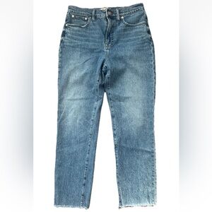 Madewell The Perfect Vintage Jeans Women’s 29 Raw Hem Straight Leg Medium Wash